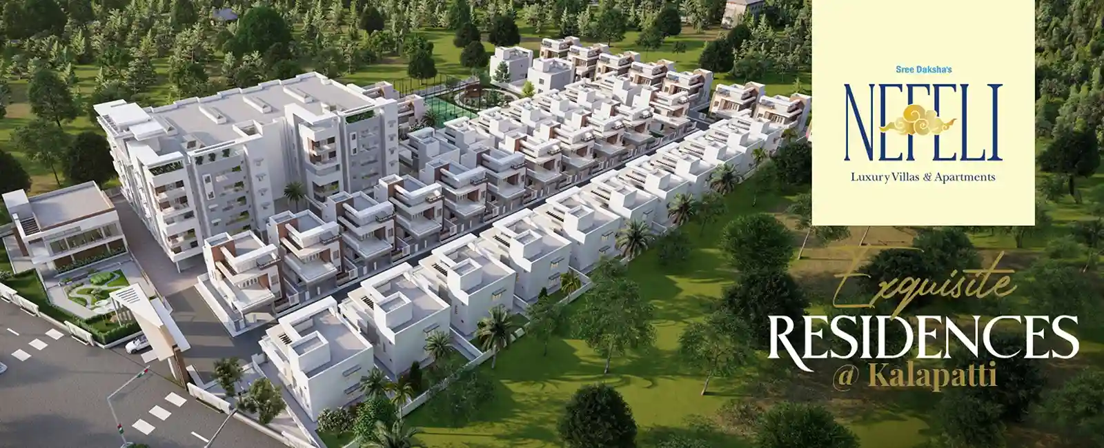 Top view of Nefeli Apartments & Villas in Kalapatti