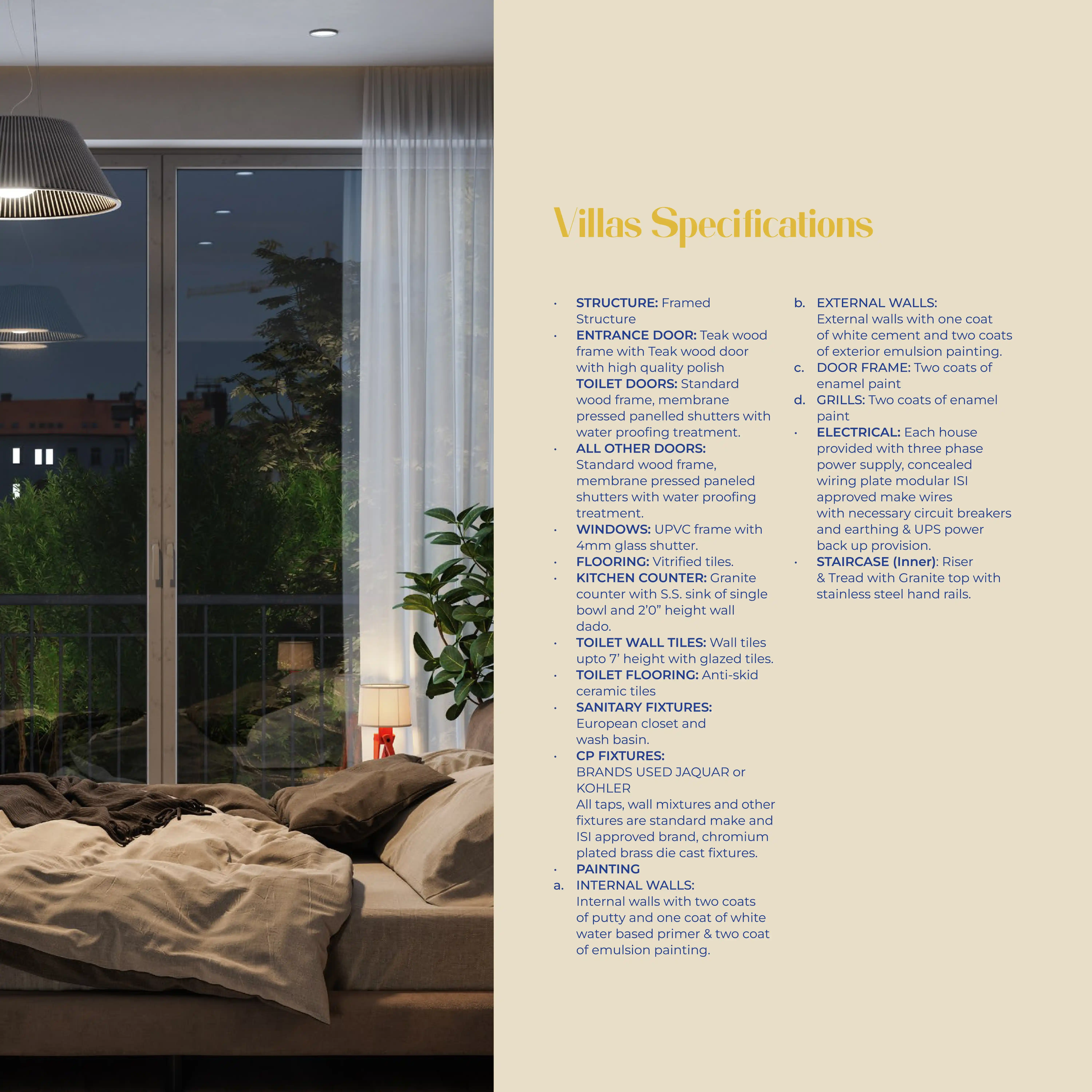 Villas Specifications of Nefeli villas