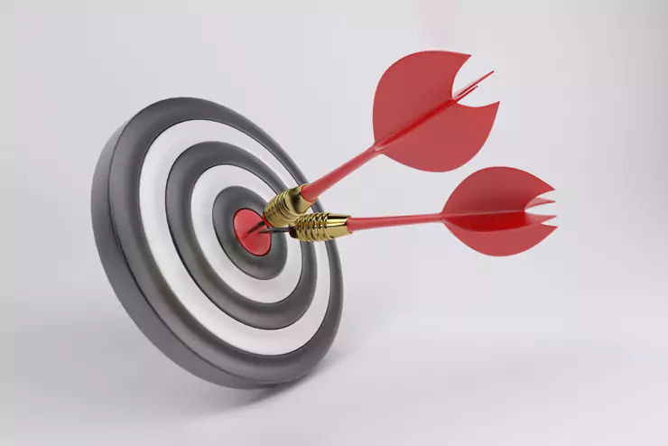 arrows hitting bullseye target